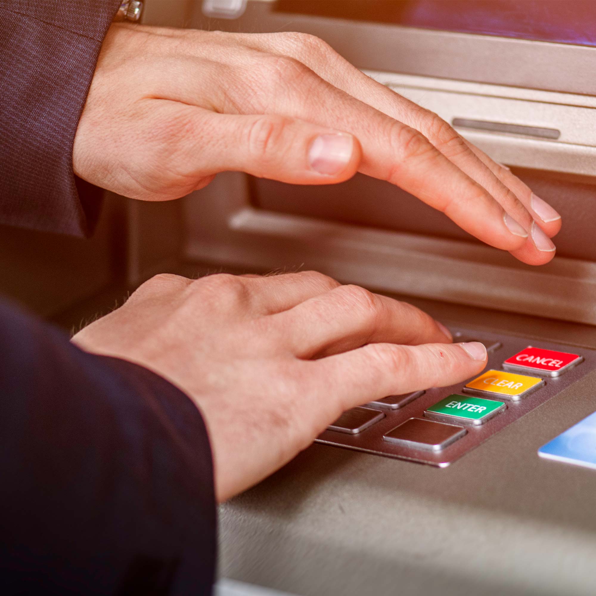 a person using a machine