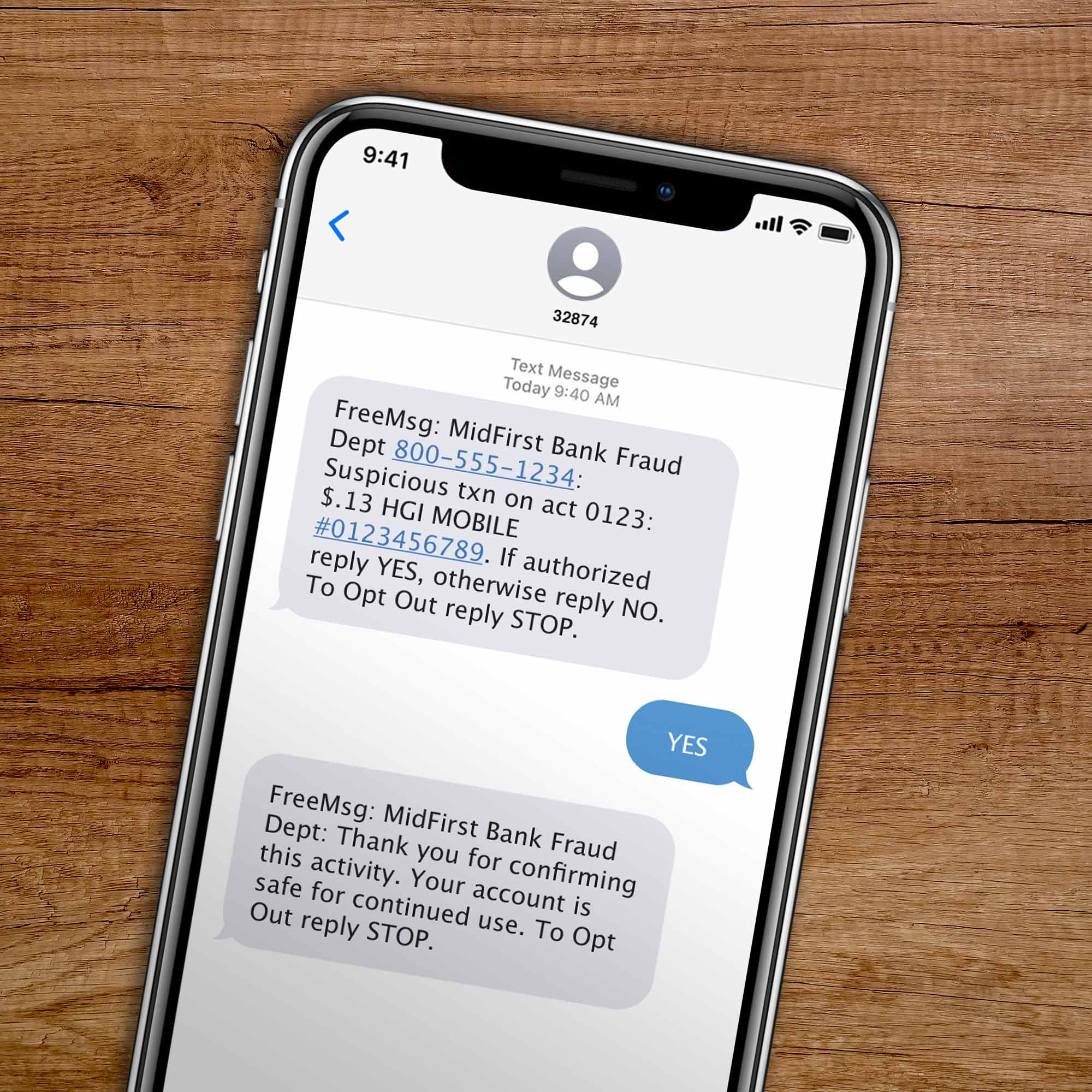 a phone with a message on it