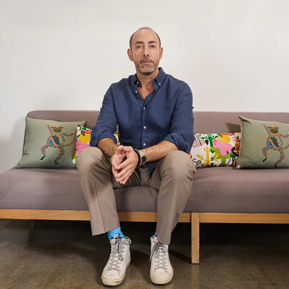 a man sitting on a couch