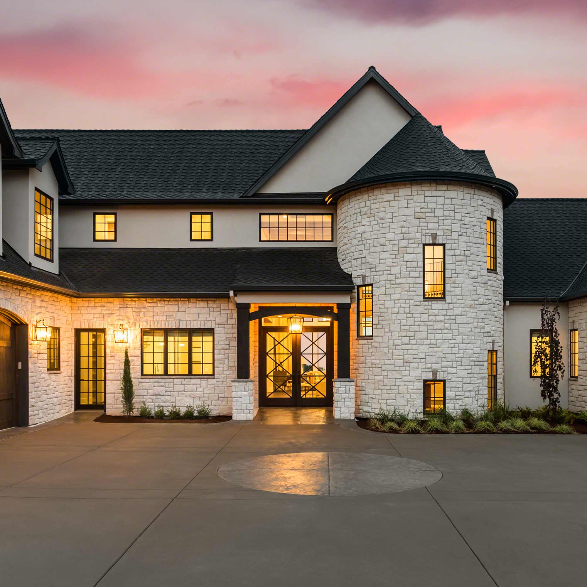 a house with a pool in the back