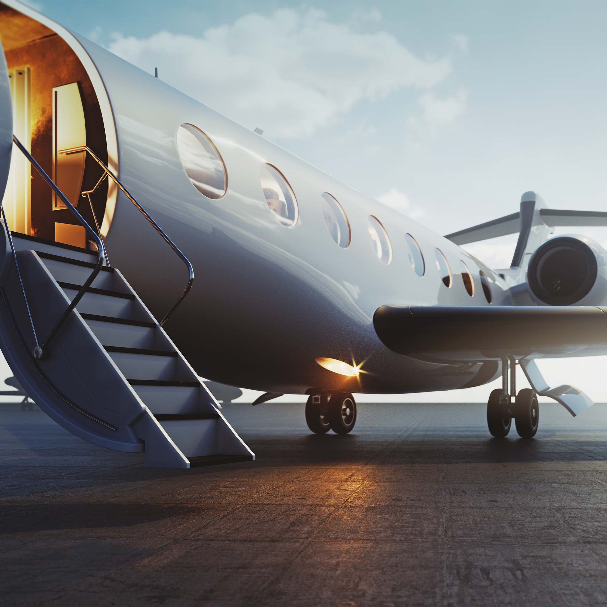 a plane on the runway