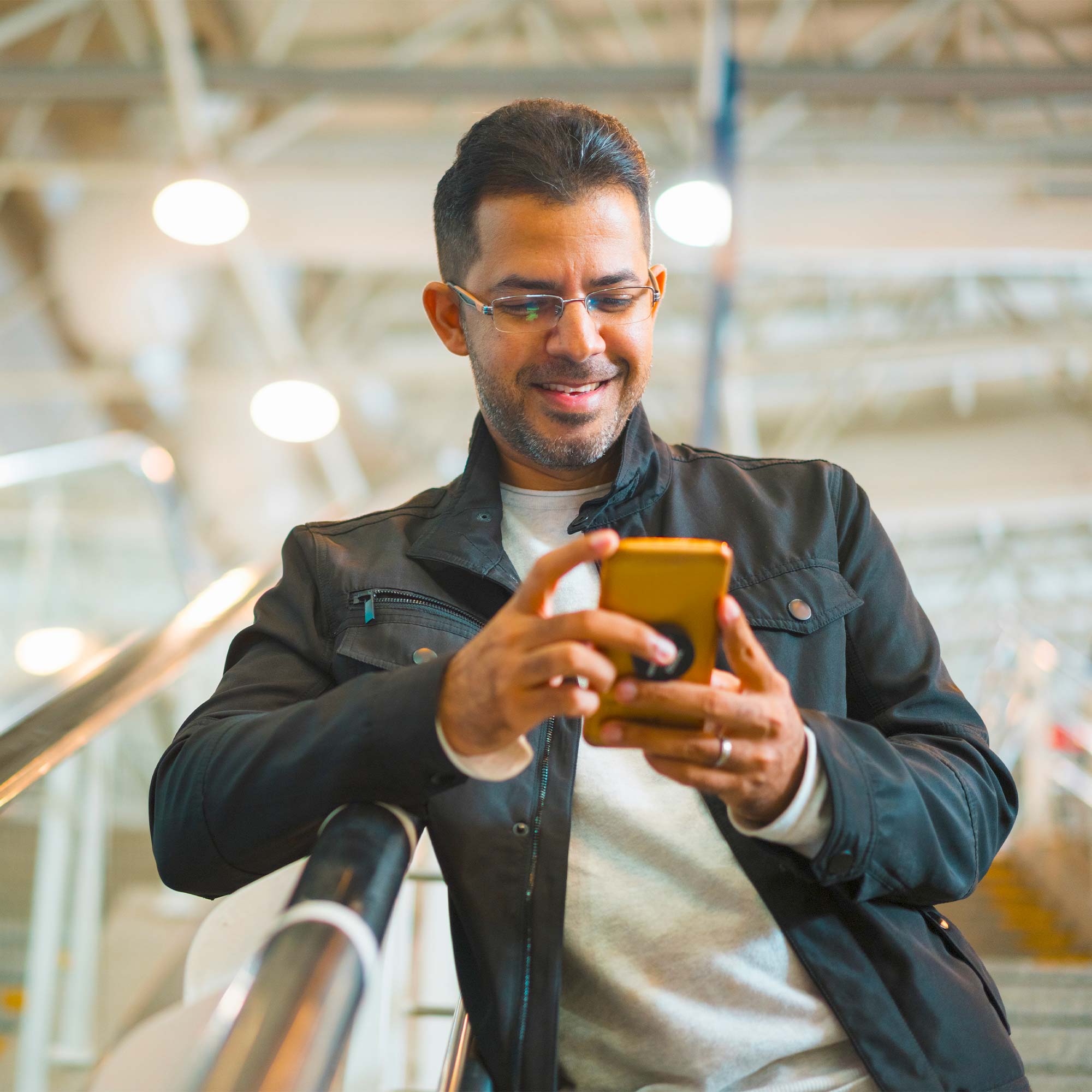 a man holding a phone