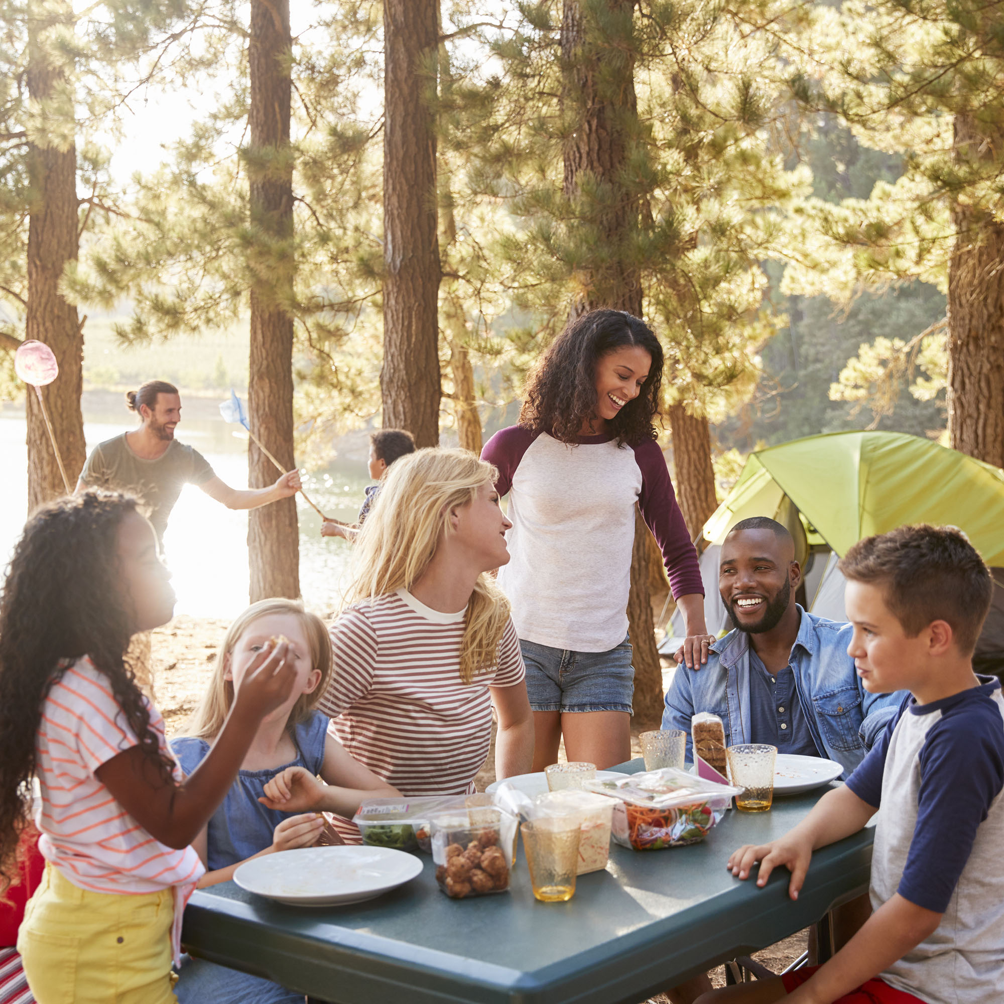 a group of people sitting around a table