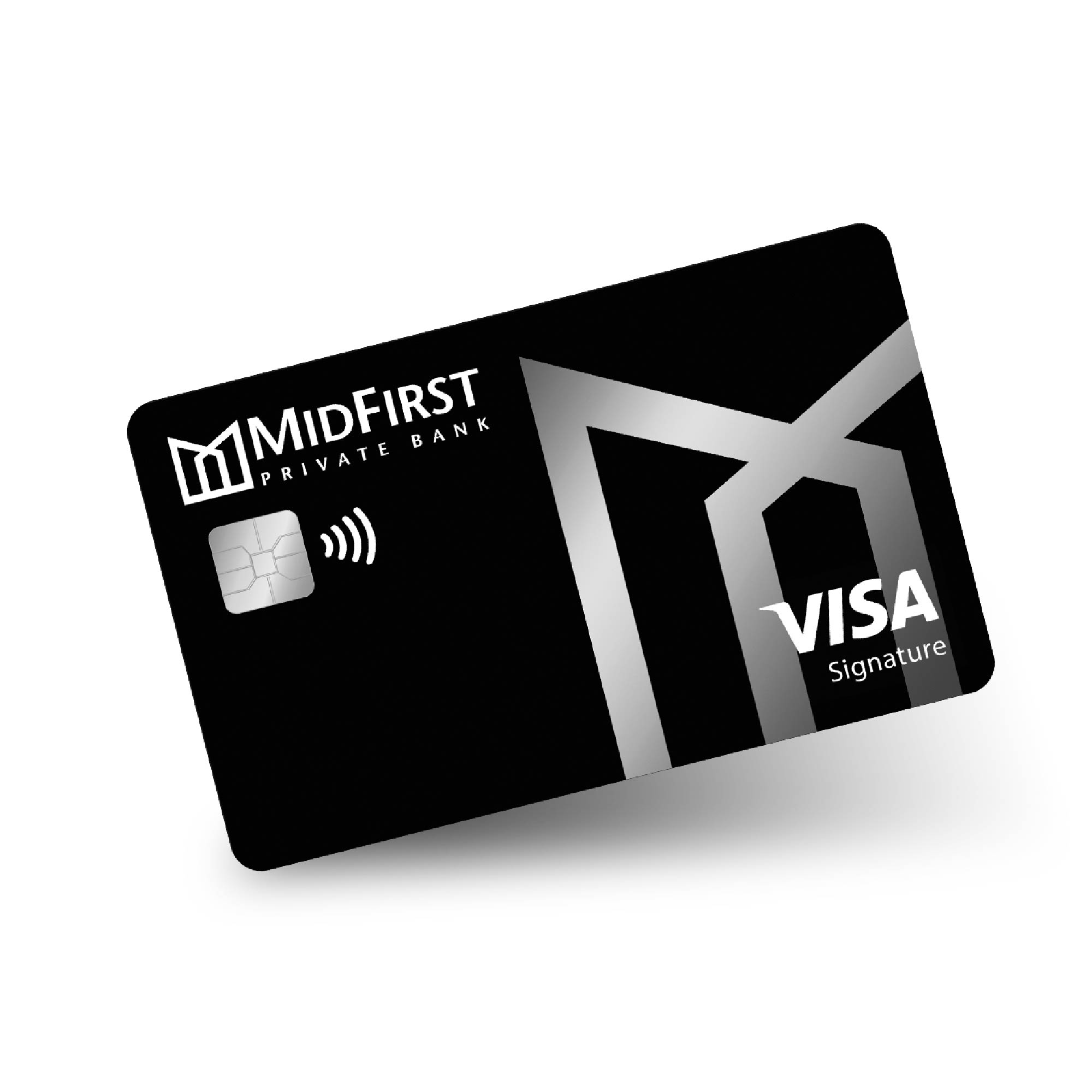 a black and silver credit card