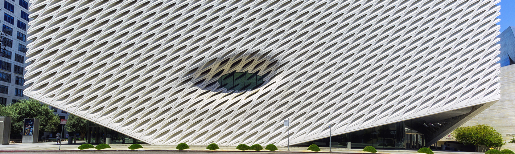 a white building with a round window