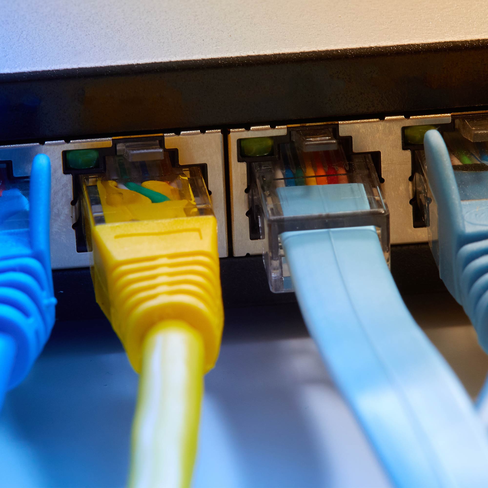 a close up of several cables