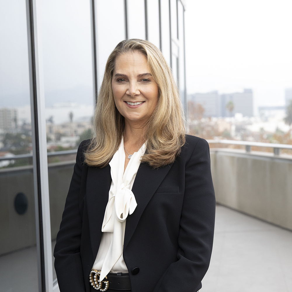 a woman in a suit